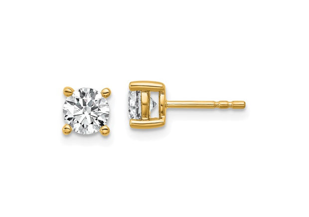 14k 1 carat total weight Round VS/SI DEF Lab Grown Diamond 4 Prong Stud Post Earrings