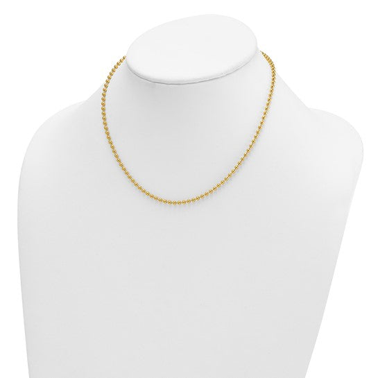 Herco 18K Gold Chain 2.5mm Bead Link Necklaces