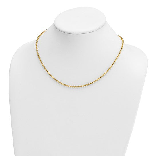 Herco 18K Gold Chain 2.5mm Bead Link Necklaces