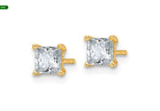 14K TRUE ORIGIN Lab Grown Diamond 1ctw Princess VS DEF 4 Prong Earrings