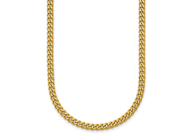 Herco 18K Polished 4.2mm Solid Curb 24 Inch Chain