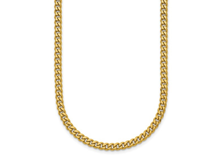 Herco 18K Gold Chain Polished 4.2mm Solid Curb 24 Inch