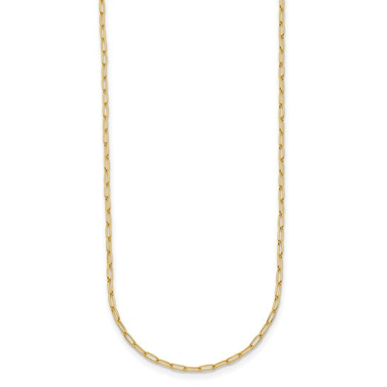 Herco 18K Gold Chain Polished 1.4mm Solid Flat Oval Link