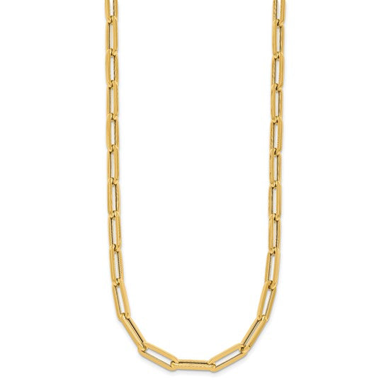 Herco 18K Gold Chain Polished 5.3mm Semi-solid Paperclip Link