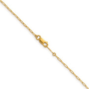 Herco 18K Gold Chain Polished 1.4mm Solid Flat Oval Link