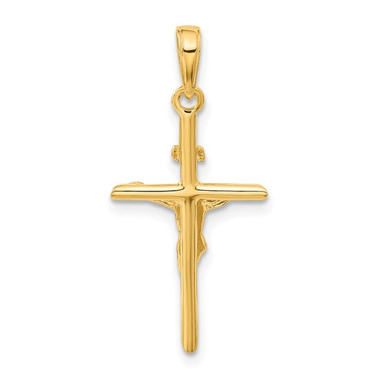 14K Stick Style Crucifix Pendant – Valencia Jewellery