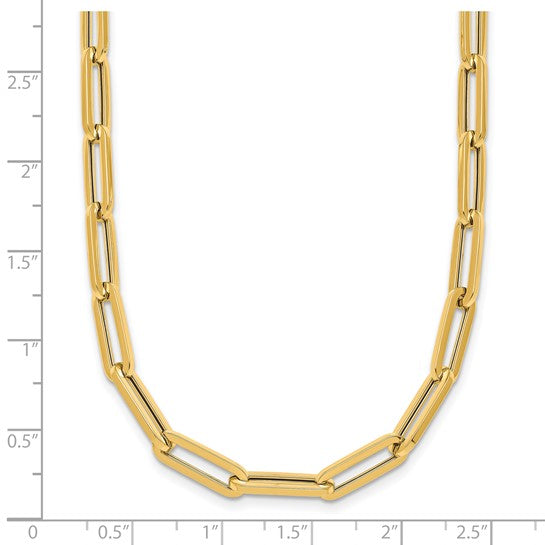 Herco 18K Gold Chain Polished 5.3mm Semi-solid Paperclip Link