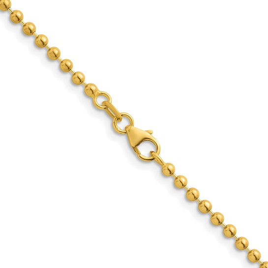 Herco 18K Gold Chain 2.5mm Bead Link Necklaces