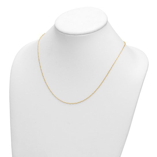 Herco 18K Gold Chain Polished 1.4mm Solid Flat Oval Link