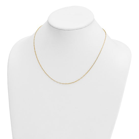 Herco 18K Gold Chain Polished 1.4mm Solid Flat Oval Link