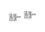 14k White Gold 1 carat total weight Round VS/SI GH Lab Grown Diamond 4 Prong Stud Post Earrings