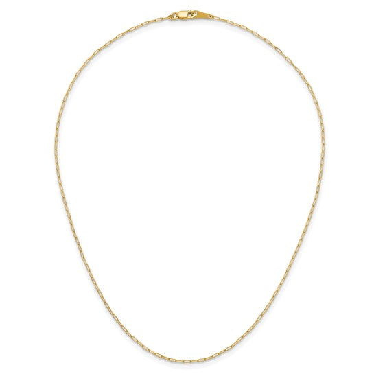 Herco 18K Gold Chain Polished 1.4mm Solid Flat Oval Link