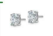 14KW TRUE ORIGIN Lab Grown 2 Ctw Diamond 8x6mm Oval VS DEF Earrings