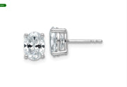 14KW TRUE ORIGIN Lab Grown 2 Ctw Diamond 8x6mm Oval VS DEF Earrings