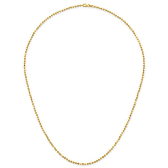 Herco 18K Gold Chain 2.5mm Bead Link Necklaces