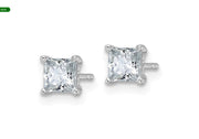 14KW TRUE ORIGIN Lab Grown Diamond 1ctw Princess VS DEF 4 Prong Earrings