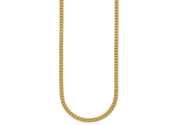 Herco 18K Polished 4.2mm Solid Curb 24 Inch Chain