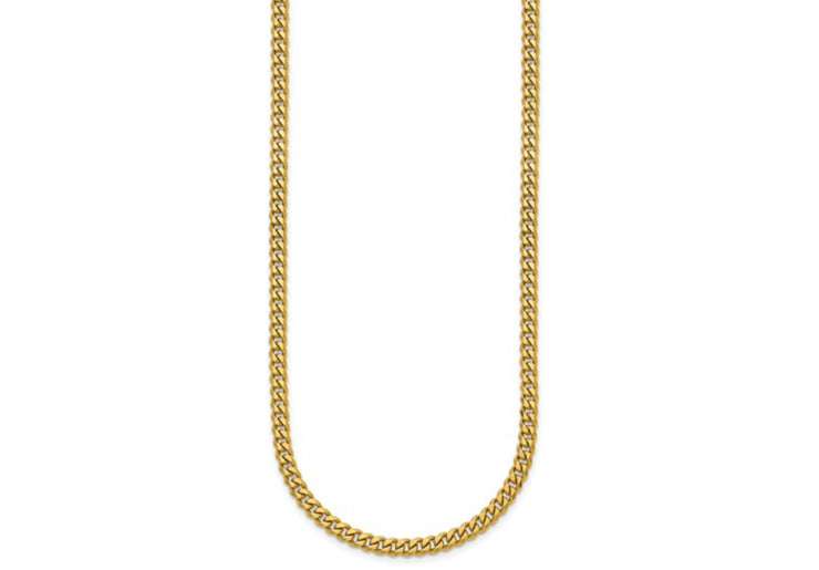 Herco 18K Gold Chain Polished 4.2mm Solid Curb 24 Inch