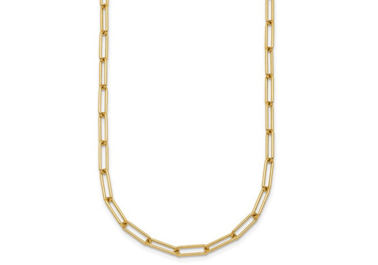 Herco 18K Polished 3.4mm Solid Paperclip Link 18 Inch Chain