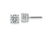 14k White Gold 2 carat total weight VS/SI DEF Round Certified Lab Grown Diamond Screw Back 4 Prong Stud Post Earrings