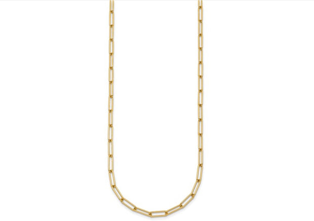 Herco 18K Polished 3.4mm Solid Paperclip Link 20 Inch Chain