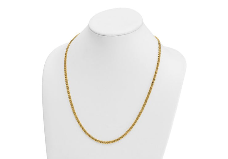 Herco 18K Gold Chain Polished 4.2mm Solid Curb 24 Inch