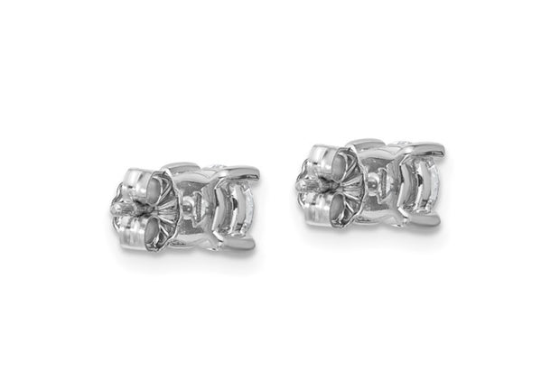 14k White Gold 1 carat total weight Round VS/SI GH Lab Grown Diamond 4 Prong Stud Post Earrings