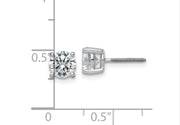 14k White Gold 2 carat total weight VS/SI DEF Round Certified Lab Grown Diamond Screw Back 4 Prong Stud Post Earrings