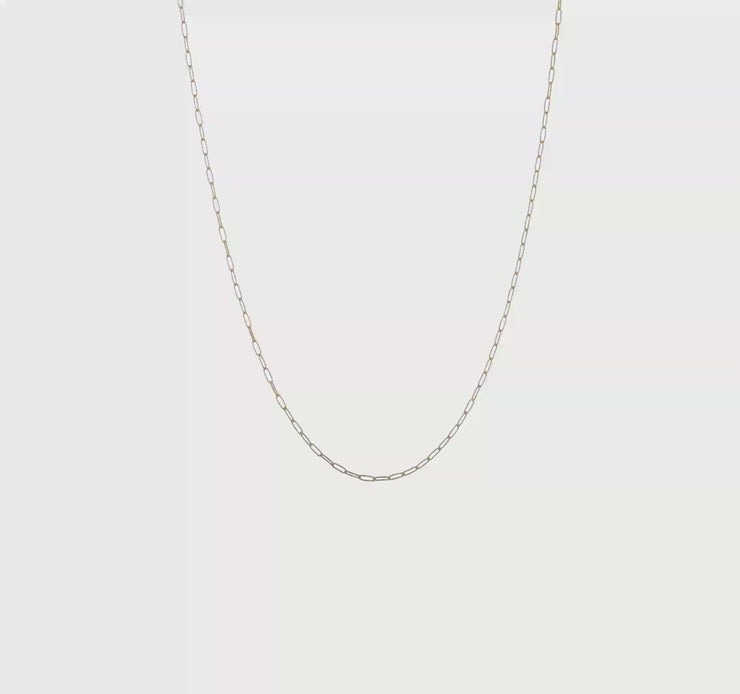 Herco 18K Gold Chain Polished 1.4mm Solid Flat Oval Link