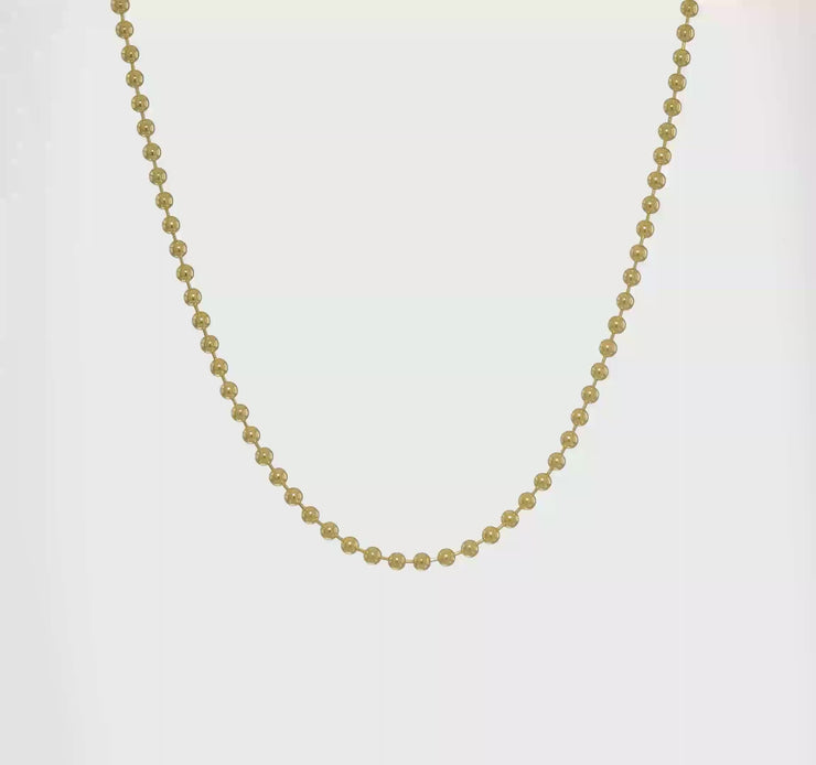 Herco 18K Gold Chain 2.5mm Bead Link Necklaces