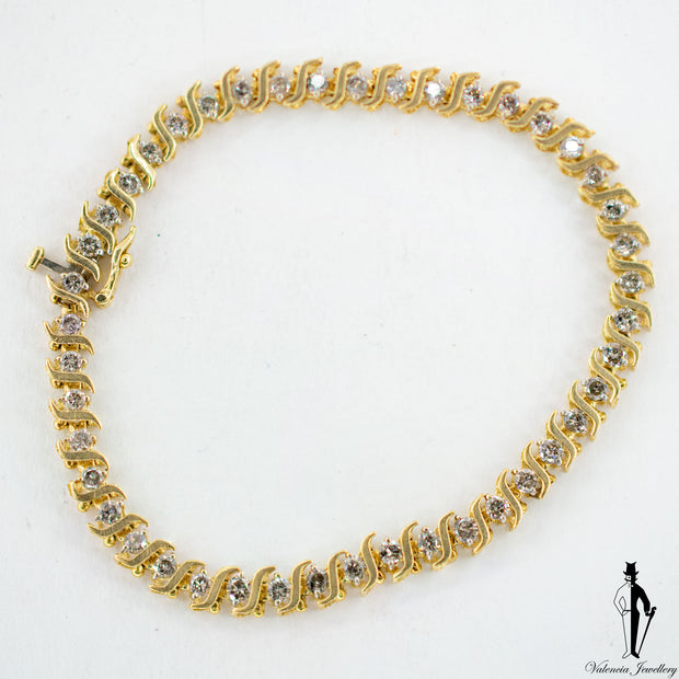 2.0 CT. (SI2-I2) Diamond Ladies Bracelet in 10K Yellow Gold