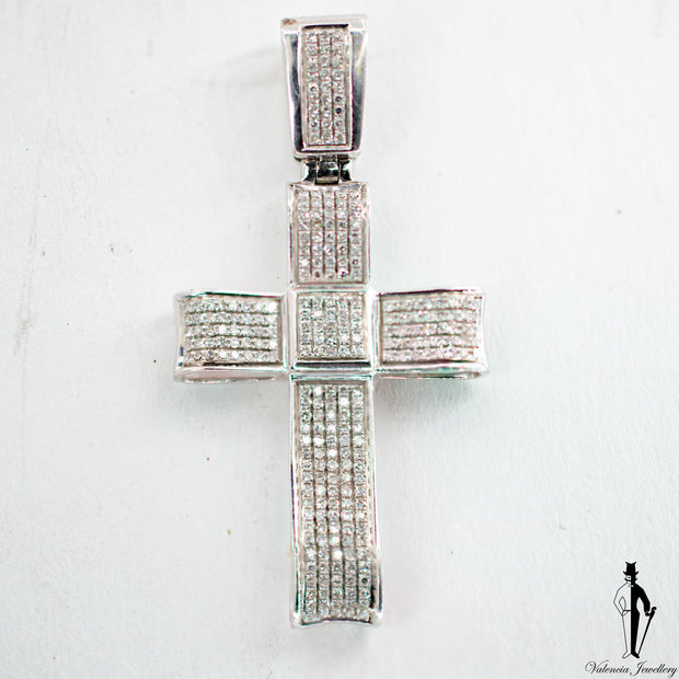 1.0 CT. (SI1-SI2) Diamond Cross Pendant in 10K White Gold