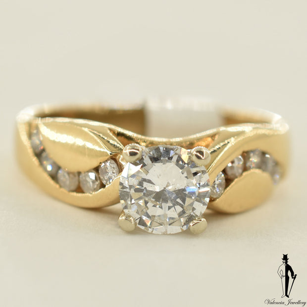 14K Yellow Gold I1 Diamond (0.74 CT.) Channel Setting Engagement Ring