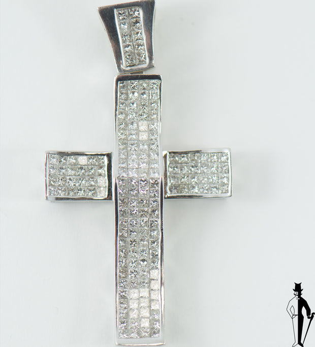 7.0 CT (VS-SI) Diamond Cross Pendant in 10K White Gold