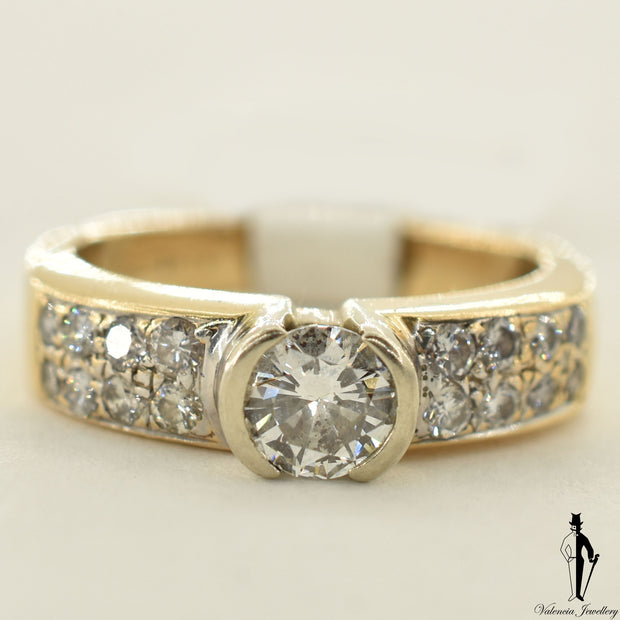 14K Yellow Gold VS2 Diamond (0.50 CT.) Channel Setting Engagement Ring