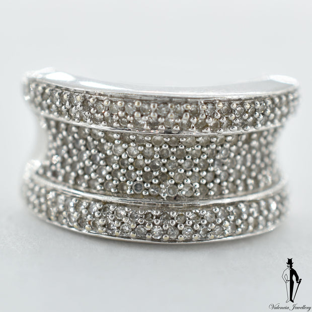 14K White Gold SI Diamond (0.70 CT.) Hand Fashioned Ring