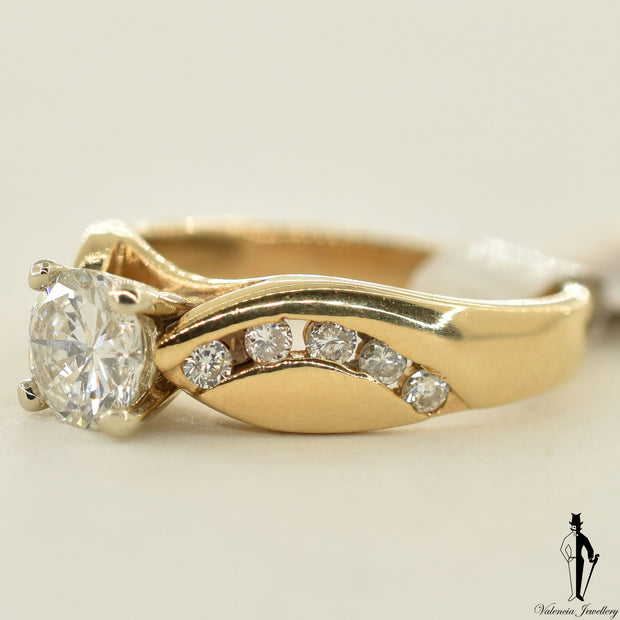 14K Yellow Gold I1 Diamond (0.74 CT.) Channel Setting Engagement Ring