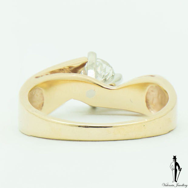 0.58 CT. (I2) Diamond Solitaire Ring in 14K Yellow and White Gold