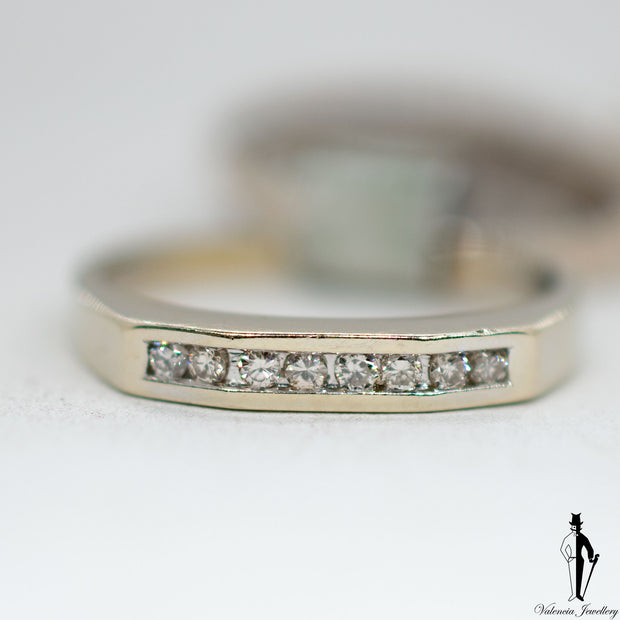 0.42 CT. (VS-SI) Diamond Band and Ring Set in 14K White Gold