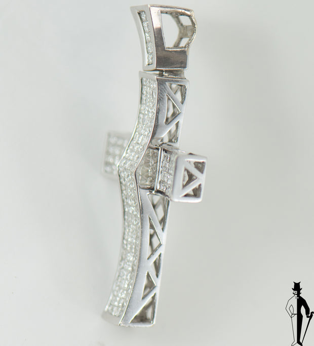 7.0 CT (VS-SI) Diamond Cross Pendant in 10K White Gold