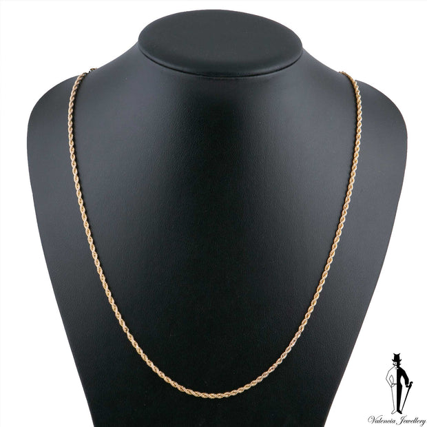 28 Inch 10K Yellow Gold Rope Chain